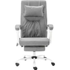 Silla de oficina Ahissa función masaje reclinable gris 112-121x60x64 cm