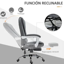 Silla de oficina Altea Vinsetto reclinable + altura regulable con 6 puntos de masaje 113-121x68,5x68,5 cm