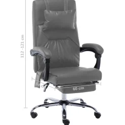 Silla de oficina Ammia función masaje reclinable 112-121x60x64 cm