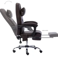 Silla de oficina Ammia función masaje reclinable 112-121x60x64 cm