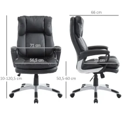 Silla de oficina Beheel Homcom altura ajustable negro 110-120,5x66x71 cm