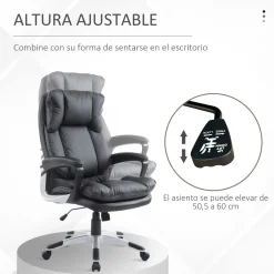 Silla de oficina Beheel Homcom altura ajustable negro 110-120,5x66x71 cm