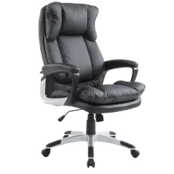 Silla de oficina Beheel Homcom altura ajustable negro 110-120,5x66x71 cm