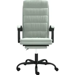Silla de oficina Beler reclinable acolchado gris claro 112,5-122x63x56 cm