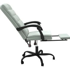 Silla de oficina Beler reclinable acolchado gris claro 112,5-122x63x56 cm