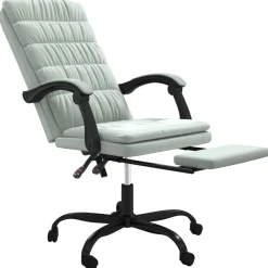 Silla de oficina Beler reclinable acolchado gris claro 112,5-122x63x56 cm