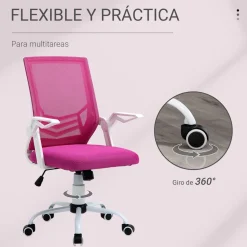 Silla de oficina Broome Vinsetto altura ajustable + reposabrazos abatible 94-104x62,5x55 cm