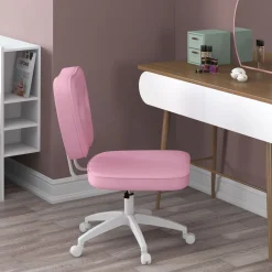 Silla de oficina Cherry Vinsetto altura regulable + ruedas rosa 82-92x46x59 cm