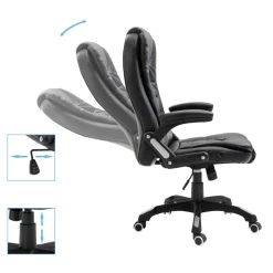 Silla de oficina Coma acolchada reclinable negro 110-119x68x71 cm