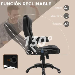 Silla de oficina Cutt Vinsetto función calefacción 6 puntos 110-120x68x72 cm