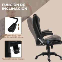 Silla de oficina Cutt Vinsetto función calefacción 6 puntos 110-120x68x72 cm