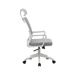 Silla de oficina ergonómica altura regulable reposacabezas 111-120x61x61 cm