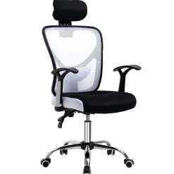 Silla de oficina Farlow Vinsetto altura ajustable + reposacabezas 108-118x62x67 cm