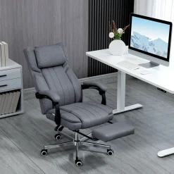 Silla de oficina Ficus Vinsetto 5 modos de masaje 3 áreas reclinable gris 105-113x61x65 cm
