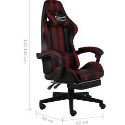 Silla de oficina Girona altura regulable + respaldo reclinable 115-130x62x69 cm