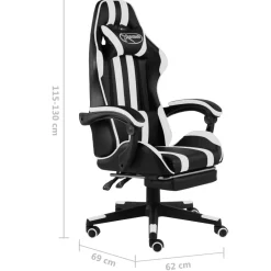 Silla de oficina Girona altura regulable + respaldo reclinable 115-130x62x69 cm
