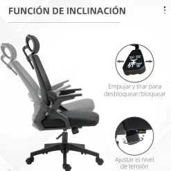 Silla de oficina Jade Vinsetto altura ajustable 102-119x58x61 cm