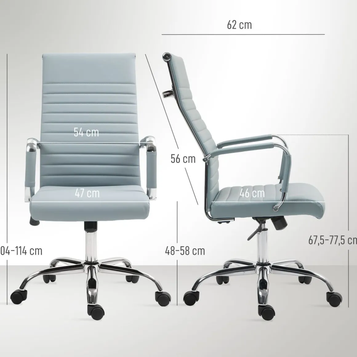 Silla de oficina Kuldesh Vinsetto altura ajustable 104-114x54x62 cm