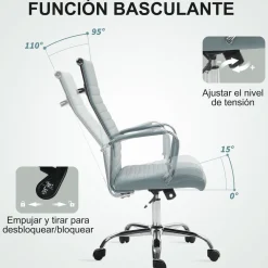 Silla de oficina Kuldesh Vinsetto altura ajustable 104-114x54x62 cm