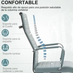 Silla de oficina Kuldesh Vinsetto altura ajustable 104-114x54x62 cm