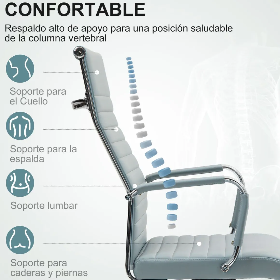 Silla de oficina Kuldesh Vinsetto altura ajustable 104-114x54x62 cm
