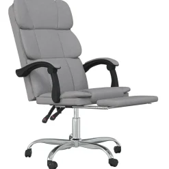 Silla de oficina Álamo reclinable altura regulable gris claro 112,5-122x63x56 cm