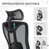 Silla de oficina Lemur Vinsetto con reposacabezas negro 120-128x70x66 cm