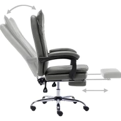 Silla de oficina Linna con reposapiés reclinable 113-120x64x68 cm