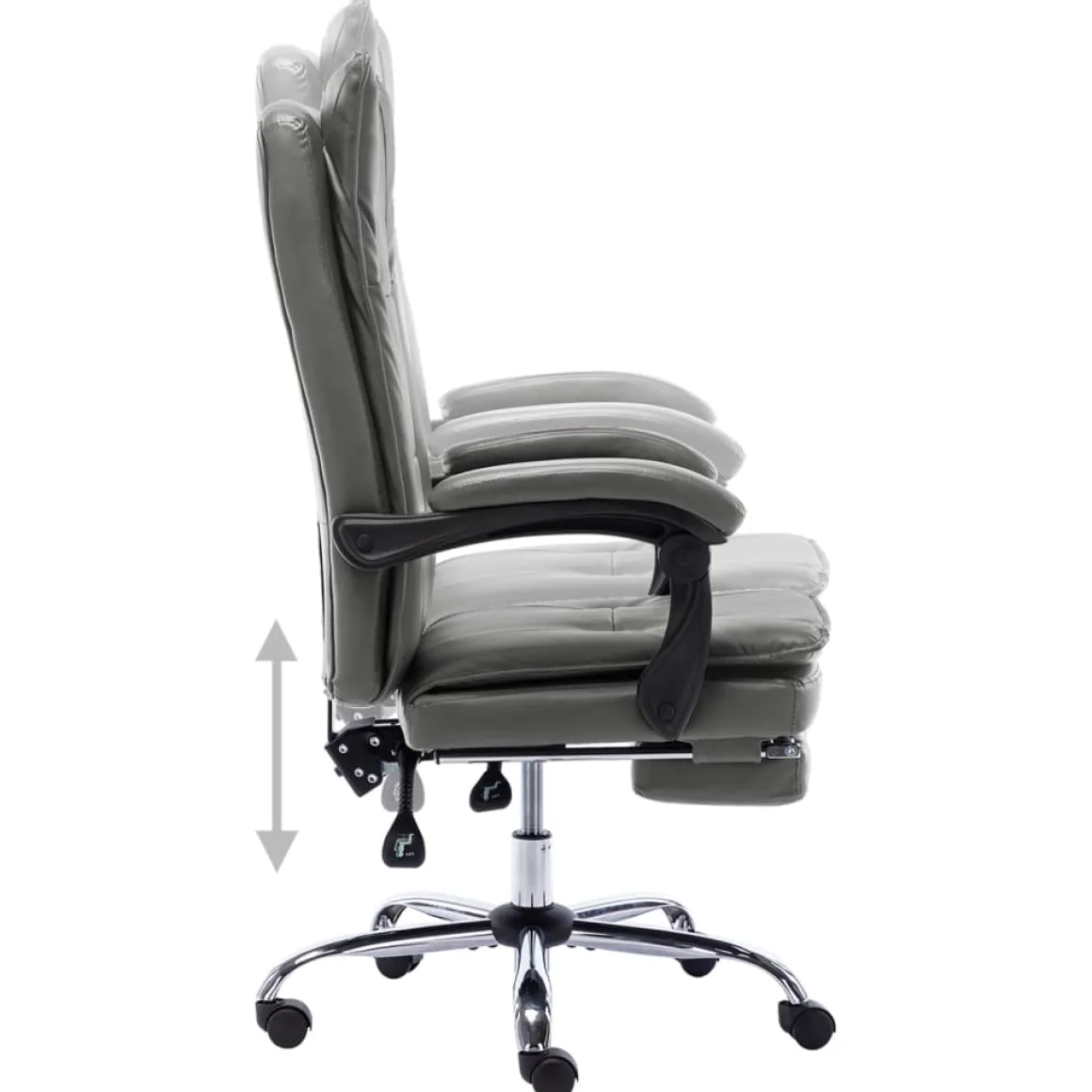 Silla de oficina Linna con reposapiés reclinable 113-120x64x68 cm