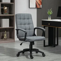 Silla de oficina Lodang Vinsetto altura ajustable con reposabrazos gris 96-105,5x59x63 cm
