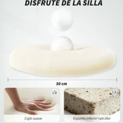 Silla de oficina Luha Homcom basculante con reposabrazos 108-118x64x65 cm