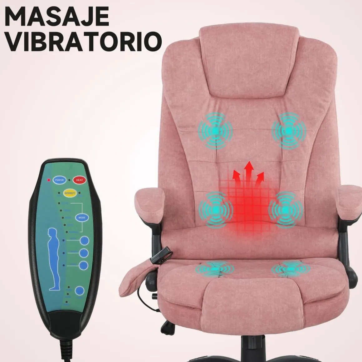 Silla de oficina Myrna Vinsetto altura regulable y función masaje 110-120x68x72 cm