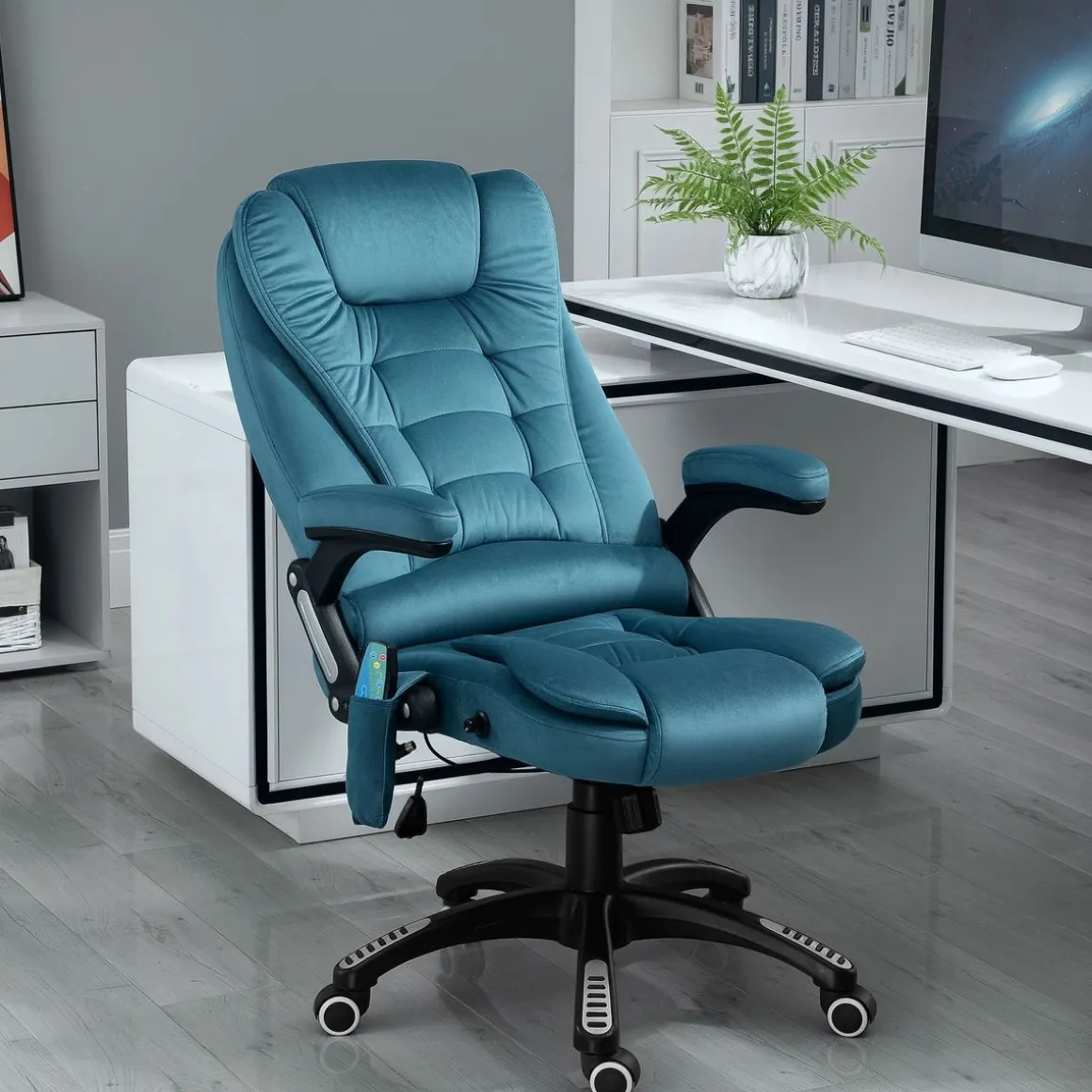 Silla de oficina Myrna Vinsetto altura regulable y función masaje 110-120x68x72 cm