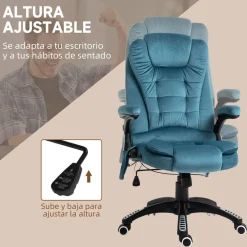 Silla de oficina Myrna Vinsetto altura regulable y función masaje 110-120x68x72 cm