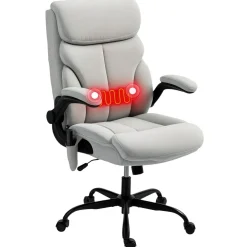 Silla de oficina Niah Homcom altura ajustable con reposabrazos gris 113-121x66x67 cm
