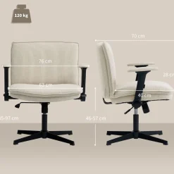 Silla de oficina Nori Homcom altura ajustable 97x76x70 cm