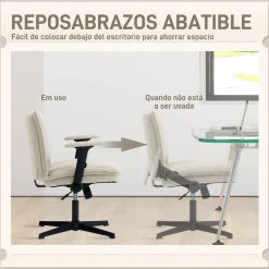Silla de oficina Nori Homcom altura ajustable 97x76x70 cm