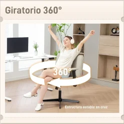 Silla de oficina Nori Homcom altura ajustable 97x76x70 cm