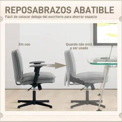Silla de oficina Nori Homcom altura ajustable 97x76x70 cm