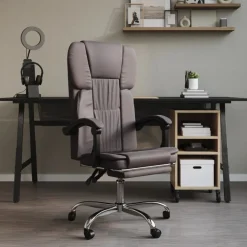 Silla de oficina Nusar reclinable con reposapiés 112,5-122x63x56 cm