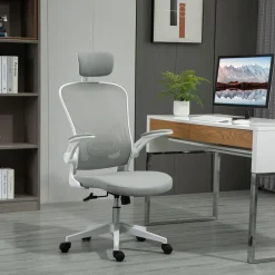 Silla de oficina Ousby Vinsetto altura ajustable 114-122x65x64 cm