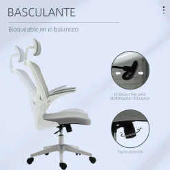Silla de oficina Ousby Vinsetto altura ajustable 114-122x65x64 cm