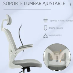 Silla de oficina Ousby Vinsetto altura ajustable 114-122x65x64 cm
