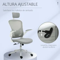 Silla de oficina Ousby Vinsetto altura ajustable 114-122x65x64 cm
