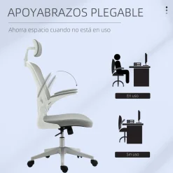 Silla de oficina Ousby Vinsetto altura ajustable 114-122x65x64 cm