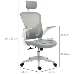 Silla de oficina Ousby Vinsetto altura ajustable 114-122x65x64 cm