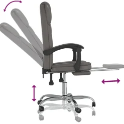 Silla de oficina Pulssar reclinable con reposapiés 112,5-122x63x56 cm