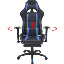 Silla de oficina Race altura regulable reclinable azul 126-136x70x71 cm