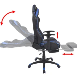 Silla de oficina Race altura regulable reclinable azul 126-136x70x71 cm