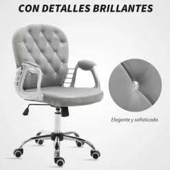 Silla de oficina Rebeca Vinsetto ajustable gris 93-103x59,5x60,5 cm